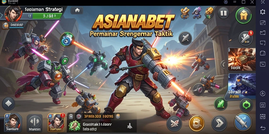 Tangkapan layar menampilkan pertempuran strategis yang seru dalam ASIANABET.
