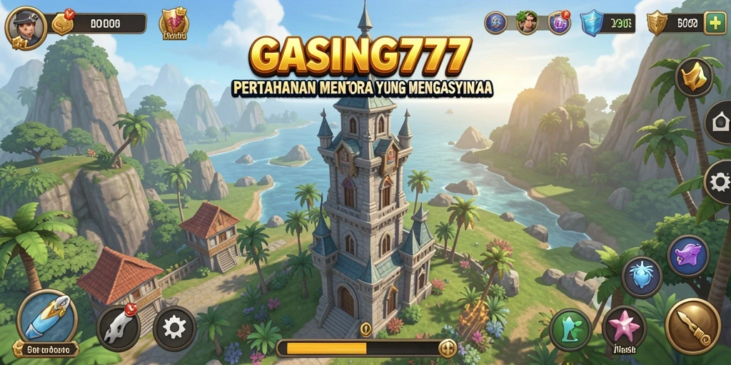 Menampilkan aksi gameplay Tower Defense yang mendebarkan dan menara strategis.