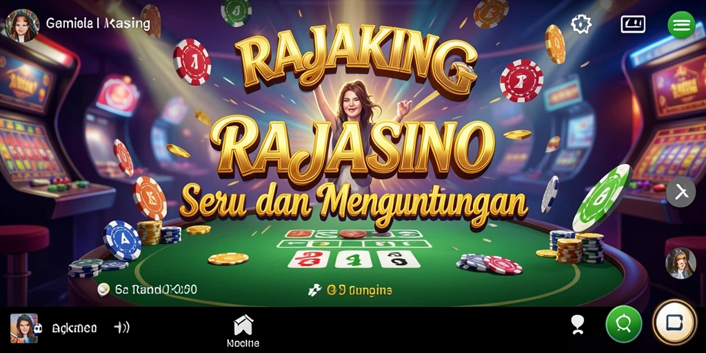 Tampilan gameplay utama RAJAKING yang mengasyikkan dan menantang.