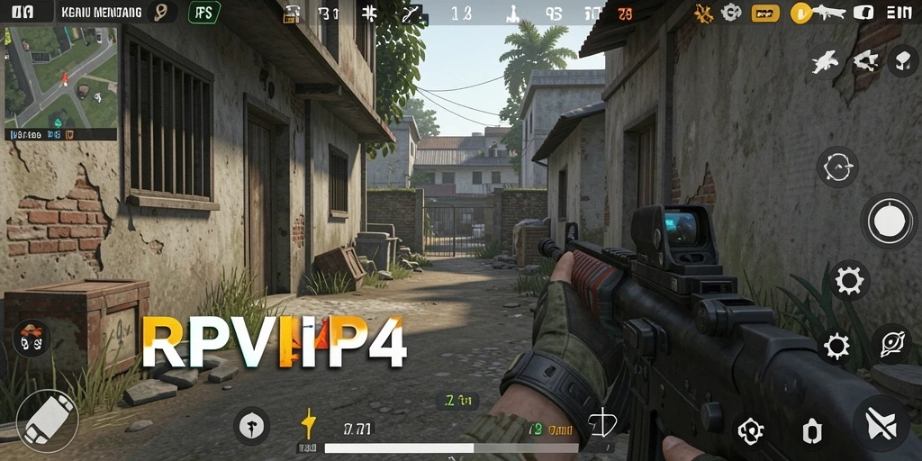 Screenshot RPVIP4 menampilkan aksi intens dalam gameplay FPS.