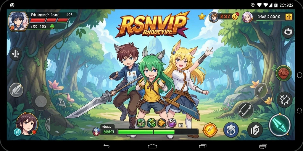 Tangkapan layar utama RSNVIP menampilkan aksi seru dalam dunia anime.