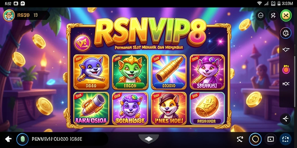Screenshot gameplay RSNVIP8 dengan tampilan mesin slot yang menarik.